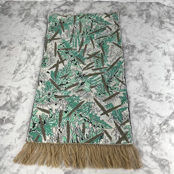 Vintage Handmade Knit Wall Hanging Tapestry Fringe Trim 20"x10" - Picture 6 of 7